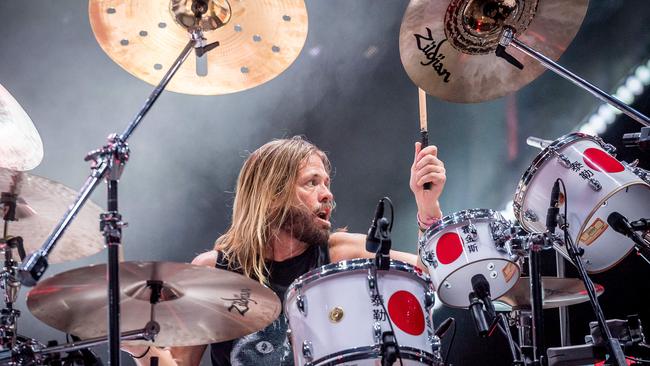 Hawkins playing with the Foo Fighters in 2018. Picture: Jake Nowakowski.