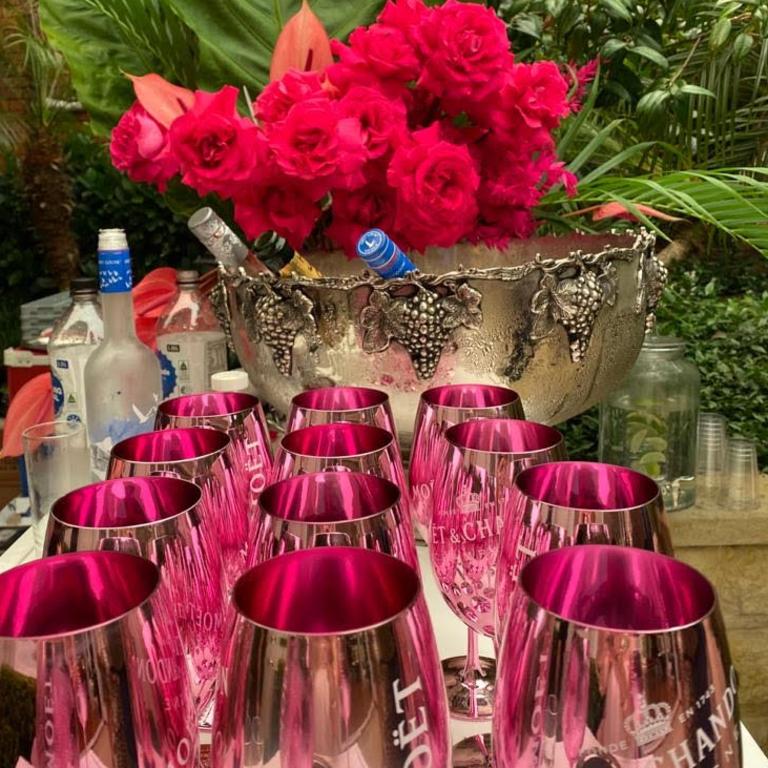 The rose Moët was served in big pink goblets. Picture: Supplied