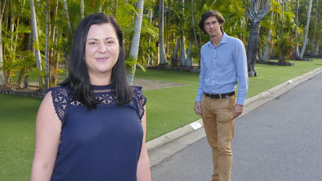 North Star Holiday Resort marketing manager Lisa Collier with Tweed Tourism Company general manager Bradley Nardi at Hastings Point.