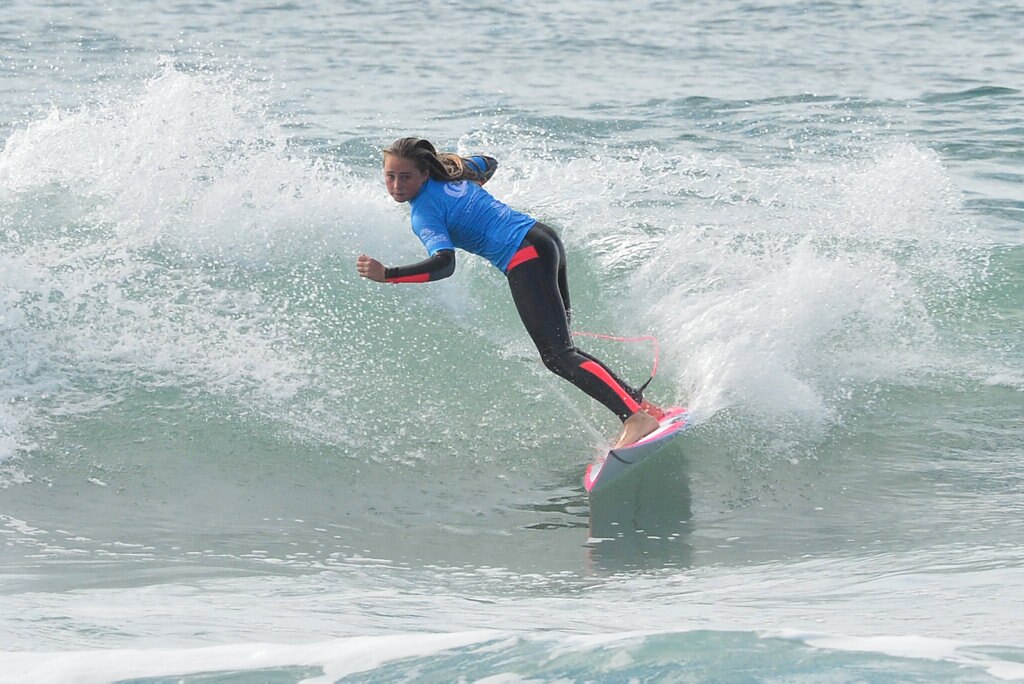 Queensland Grommet Surfing Titles at Coolum Beach. Tayla Green. Picture: john mccutcheon