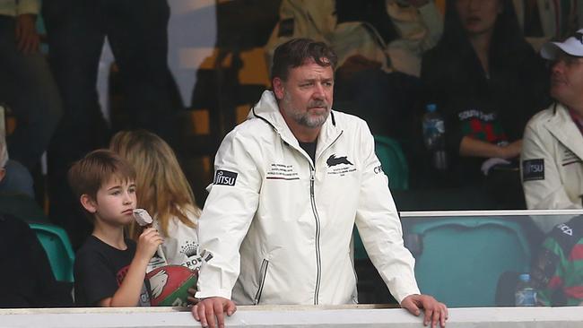 Rabbitohs owner Russell Crowe commissioned the book which has infuriated the Sea Eagles.