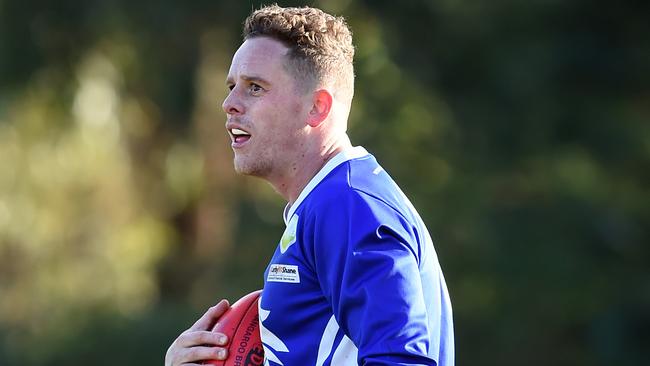 Coburg Districts’ playing coach Tom Gleeson. Picture: Steve Tanner