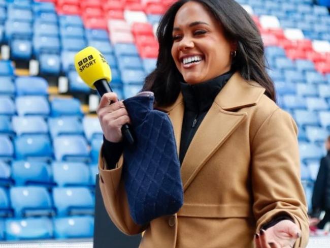 Alex Scott, while working for the BBC. Picture: Instagram