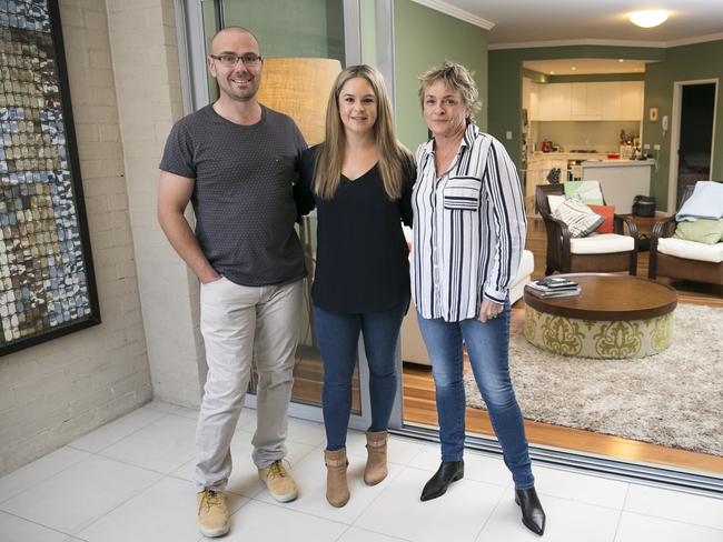 Jessica Hew, 29, and boyfriend Ian Warburton, 34, are living with Jessica's mum, Susan Hook, to try and save for a house deposit quicker. Picture: Dylan Robinson