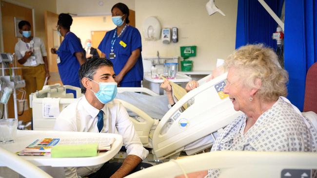 Britain’s Prime Minister Rishi Sunak on a visit to Croydon University Hospital in south London last year. Picture: AFP