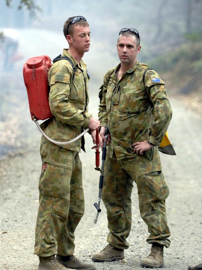 The Army helped out at Chum Creek during the Black Saturday fires.