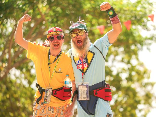 Ziggy and Askel Daniels  as fans enjoy the last day of the Gold Coast 500 this weekend.Picture: Glenn Campbell