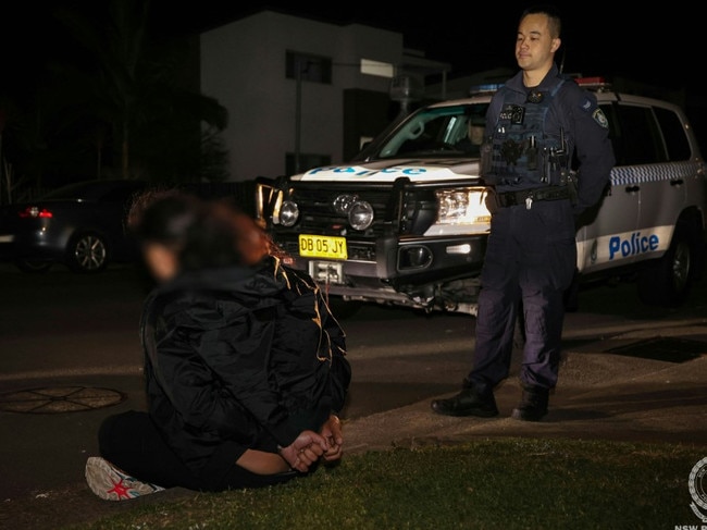 He was taken to Bankstown Police Station where he was charged with import commercial quantity of border-controlled drug. Picture: NSW Police