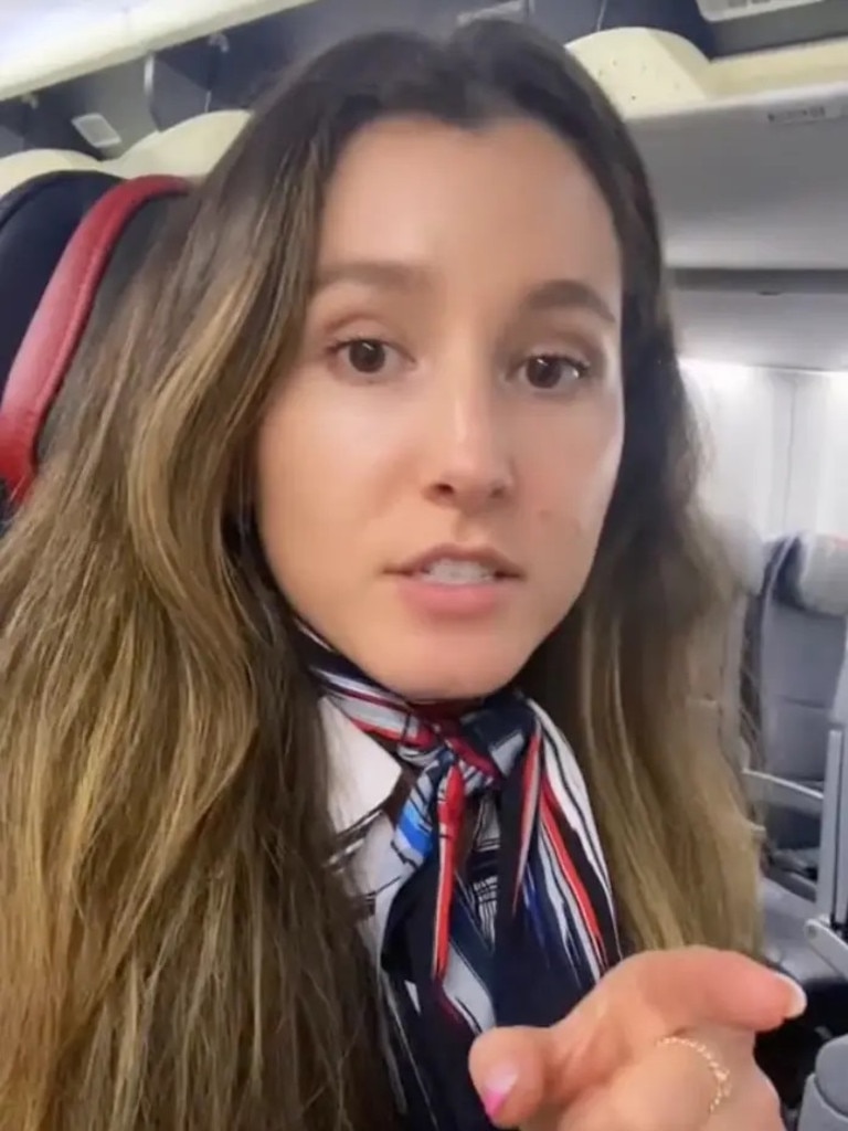 Ally Rae Case, a US flight attendant, revealed a safety travel hack. Picture: TikTok/allycase1