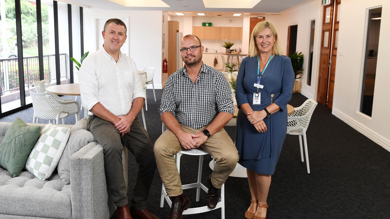 selectability have a new corporate head office at 131 Denham Street. Knight Frank Townsville sales and leasing executive Mark Fitzgerald, selectability Chief Operating Officer Aaron Farrell and selectability CEO Debra Burden Picture: Shae Beplate.