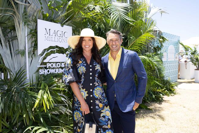 Nicole and Billy Slater at the Magic Millions Showjumping and Polo. Picture by Luke Marsden.