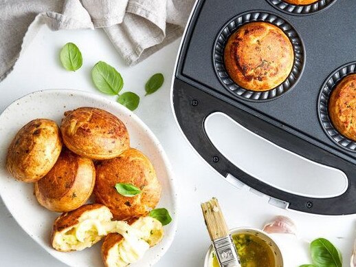 Pie maker cheesy garlic bread bombs.