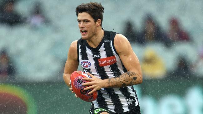 Jack Crisp as a loose defender has been central to Collingwood’s revised game style. Picture: AAP