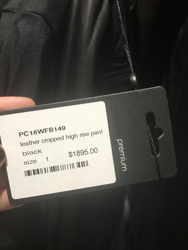 The allegedly stolen leather pants come with a hefty price tag.