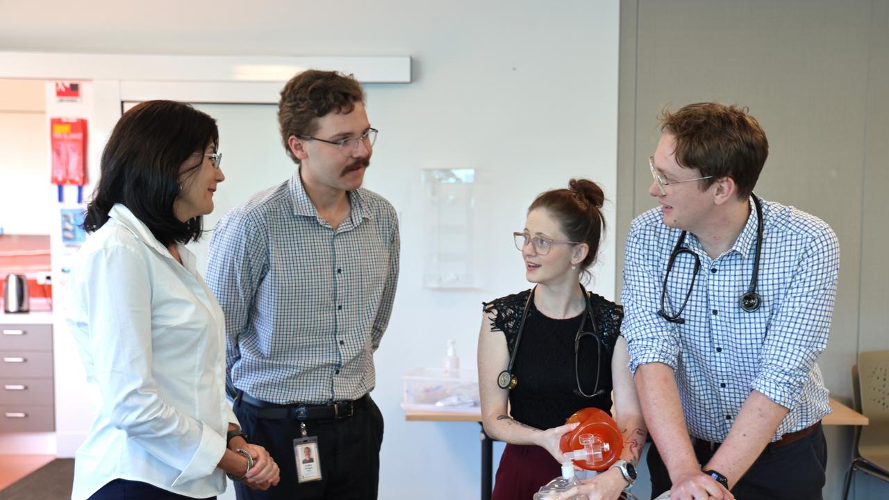 State health minister Jacquie Petrusma with graduate doctors at the Royal Hobart Hospital. Picture: supplied