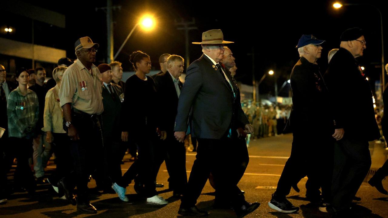 Hundreds of people joined veterans old and young at the Mackay Dawn Service march, Mackay Anzac Day 2025. Pictures: Mackay Regional Council.