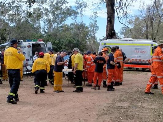 SOCIAL MEDIA IMAGE DISCUSS USE WITH YOUR EDITOR - Volunteers from the Rural Fire Service and State Emergency Service at the scene of a search for a missing Lismore man, last seen in Kyogle in August.