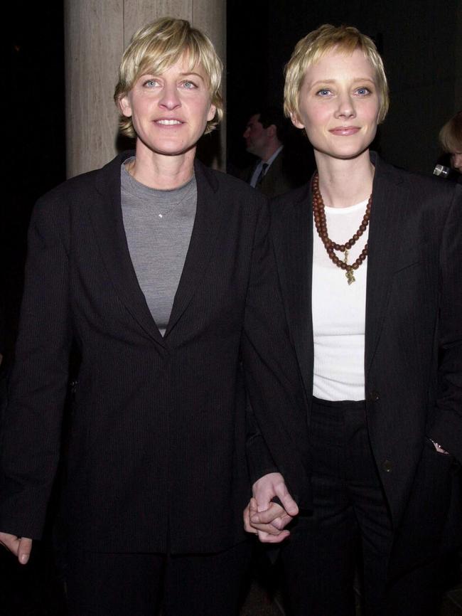 Heche was one-half of a 90s power couple with Ellen DeGeneres (left). Picture: AFP