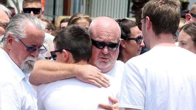 The funeral of stabbing victim Jack Beasley was held today at the Southport Church of Christ. Photo of Jack's father Brett Beasley. 23rd December 2019 Southport AAP Image/Richard Gosling