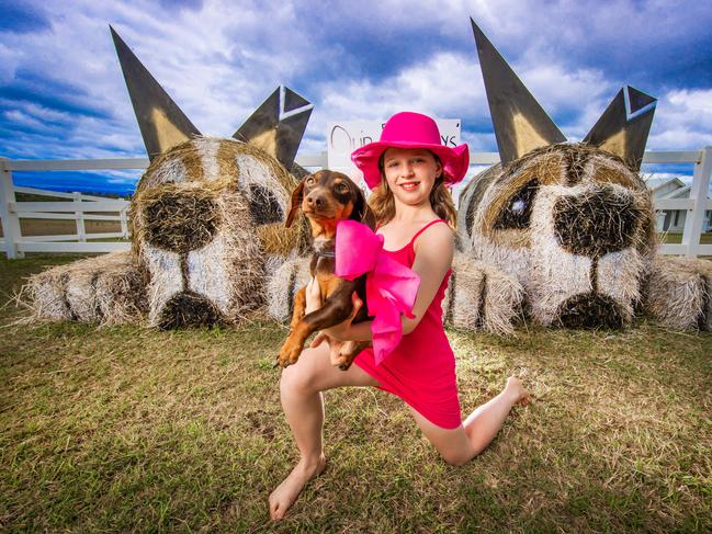 10-year-old Georgia Lochran with her pooch Coco at the Hay Bale Trail - Our Pup'Hay's, Bon'Hay' & Marl'HayÃ&#149;.Picture: Nigel Hallett