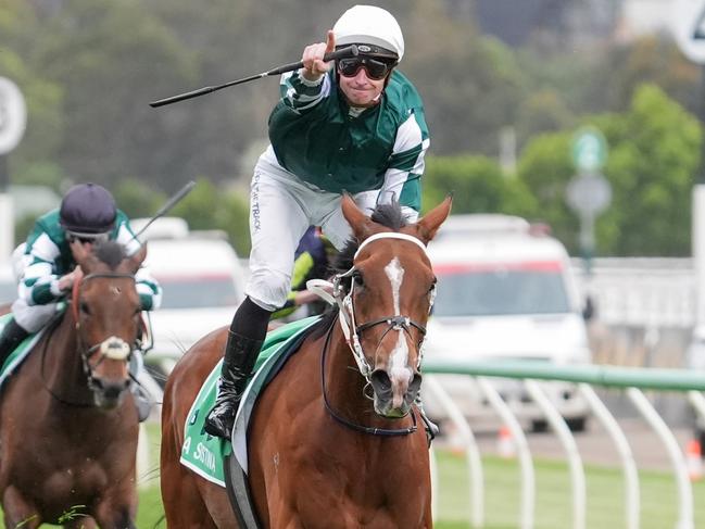 Via Sistina (IRE) ridden by James McDonald wins the TAB Champions Stakes at Flemington Racecourse on November 09, 2024 in Flemington, Australia. (Photo by Jay Town/Racing Photos via Getty Images)