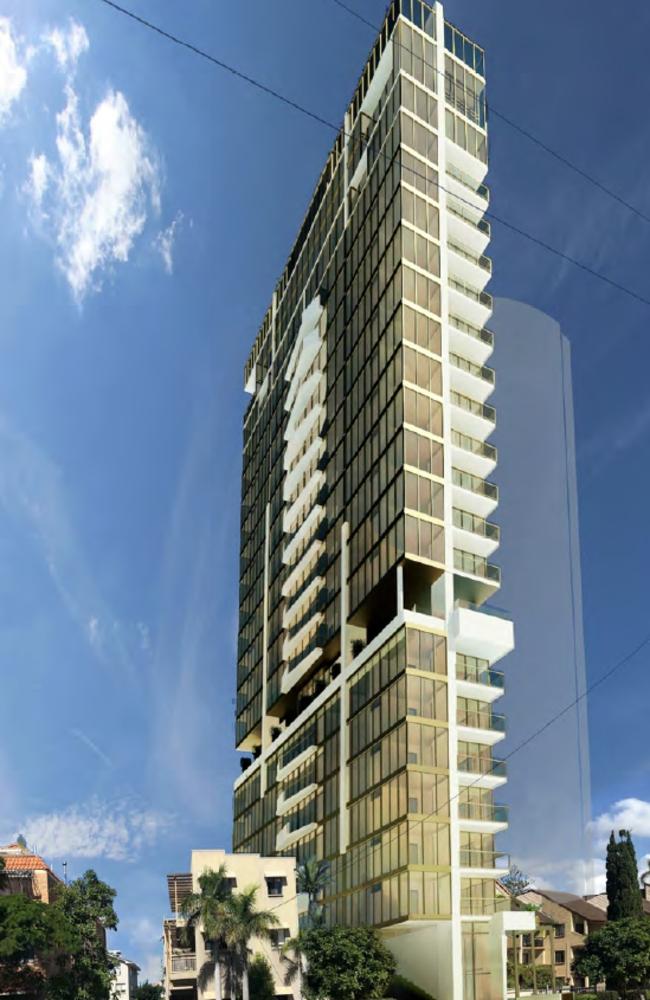 An artist’s impression of the proposed new tower in St Kilda Ave, Broadbeach.