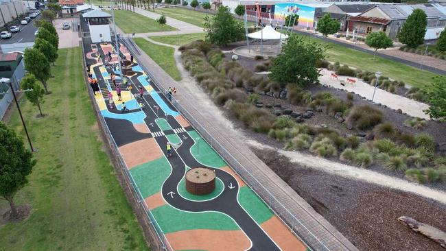 Mount Gambier's new learn-to-ride mini streetscape at the Railway Lands is now open for use. Picture: City of Mount Gambier