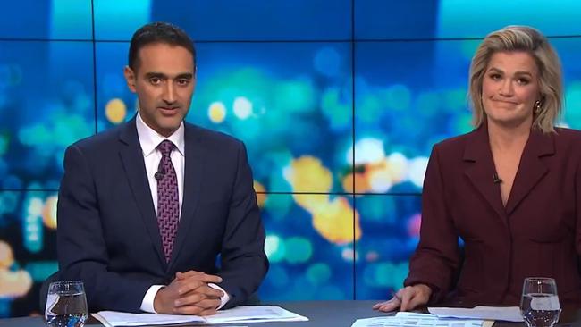 Waleed Aly and Sarah Harris opened the show by confirming the news that it has been axed. Picture: 10