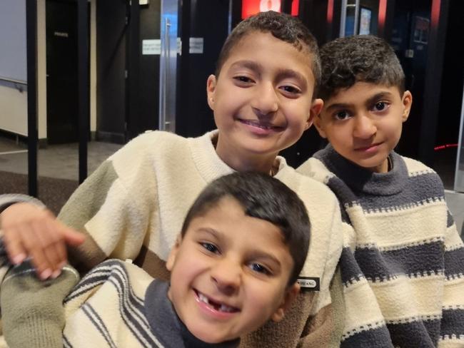 Eleven-year-old Laith Alaid with two of his brothers. Picture: Supplied