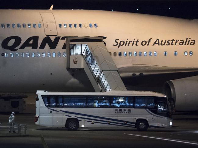 The plane arrived in Darwin after 8am local time (9.30am AEDT) after departing from Tokyo in the early hours of the morning. Picture: AP