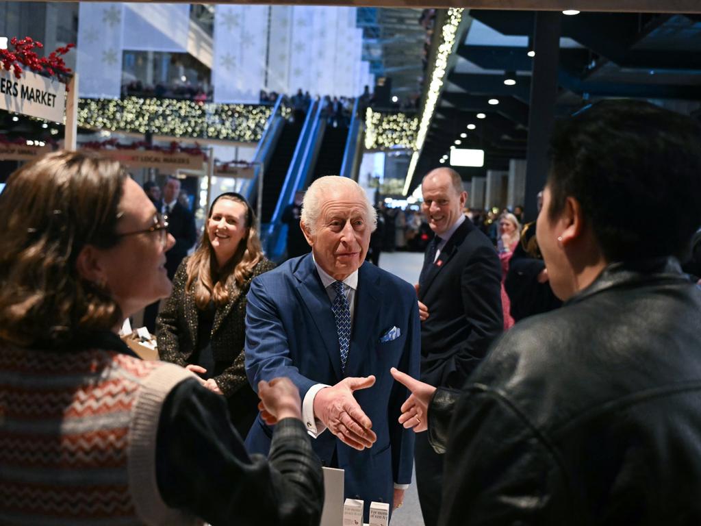 The monarch spoke with traders, some of whom are young entrepreneurs supported by The King's Trust's Enterprise program. Picture: Getty Images