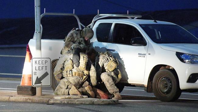 Ben Hoffmann is arrested by police on June 4, 2019. Picture: Keri Megelus