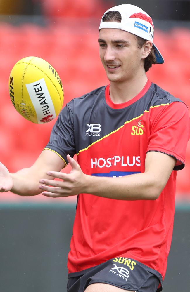 Sam Fletcher on the training track with Gold Coast.