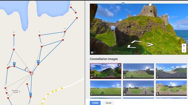 Connecting your photo spheres along the route you want. Source: supplied