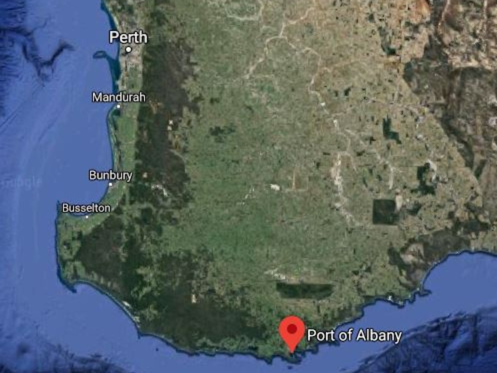 A Vietnamese national is alleged to have jumped from a ship docked in the Port of Albany and swam ashore to avoid having to quarantine. Picture: Google Maps