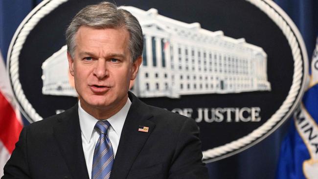 The public endorsement of the lab leak theory by Christopher Wray has put the FBI out of step with others in the US intelligence community. Picture: AFP