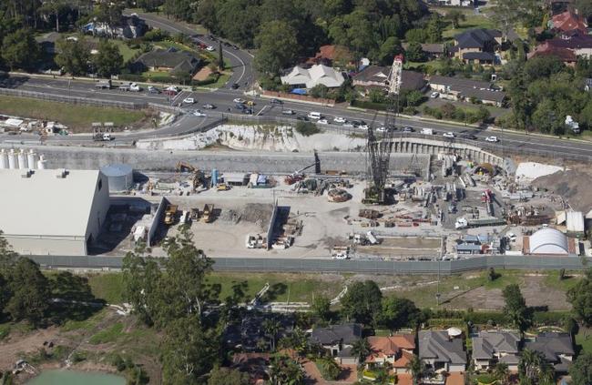 The tunnel dive site at Cherrybrook for the Sydney Metro Northwest. The IBM site is about 800 metres from the Cherrybrook train station.