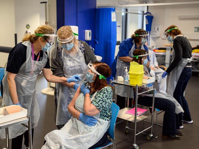 The University of Hull started training vaccinators to support the UK's vaccination program. Picture: AFP