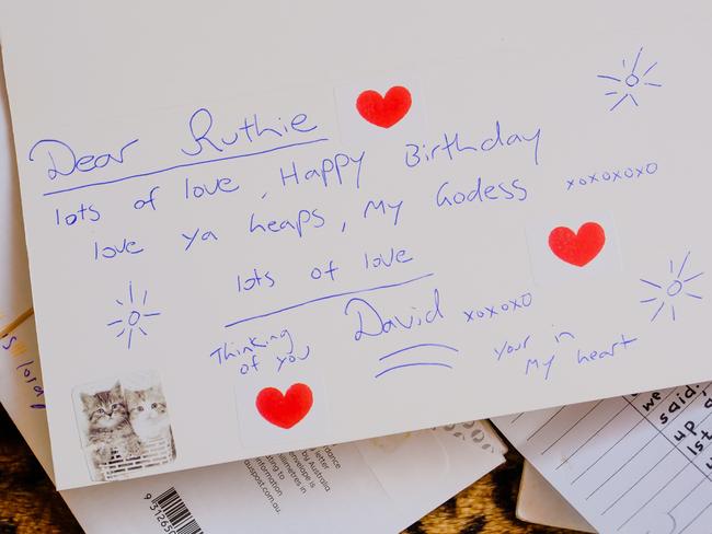 A note Ruth got from a prisoner. Picture: News Corp