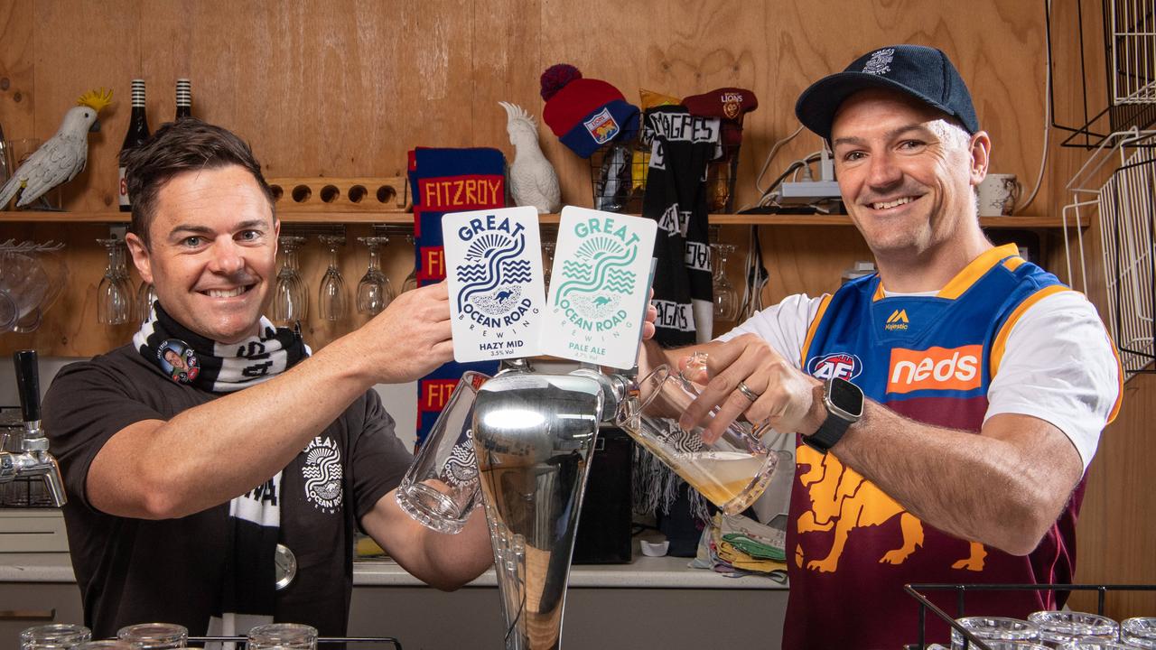 Great Ocean Road Brewing co-owners Mick Ranger and Matt Shortal. Picture: Brad Fleet