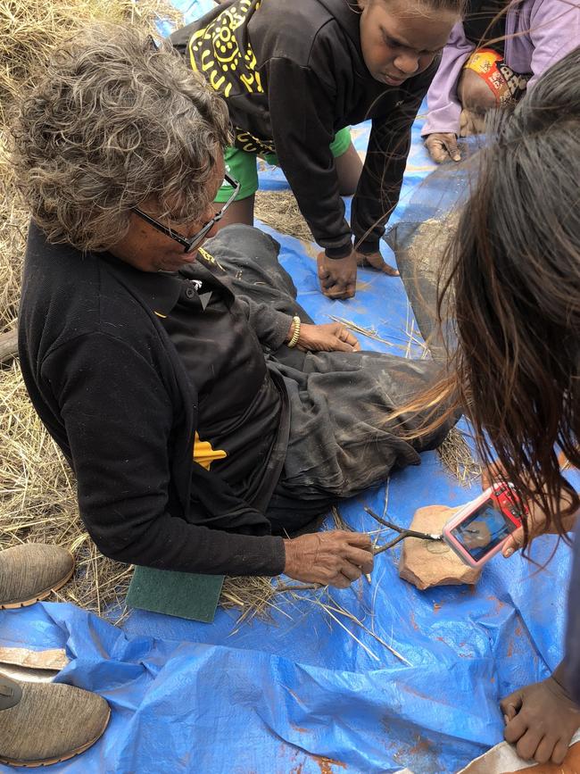 Areyonga teacher Tarna Andrews teaching students. Picture: Supplied