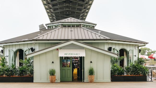 Mr Percival’s restaurant and bar sits over the Brisbane River at Howard Smith Wharves. Picture: Kate Bonville