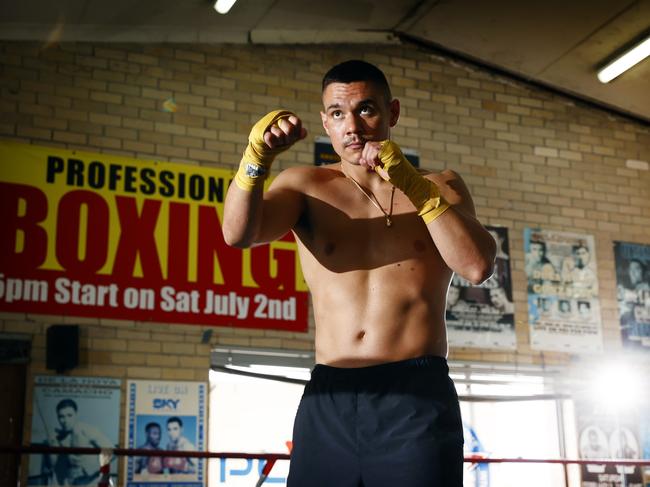 Tim Tszyu at his gym at the PCYC in Rockdale. Picture: Richard Dobson