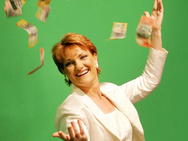 Pauline Hanson gets set to be on TV show 'Who Wants To Be A Millionaire'. Money. Cash.