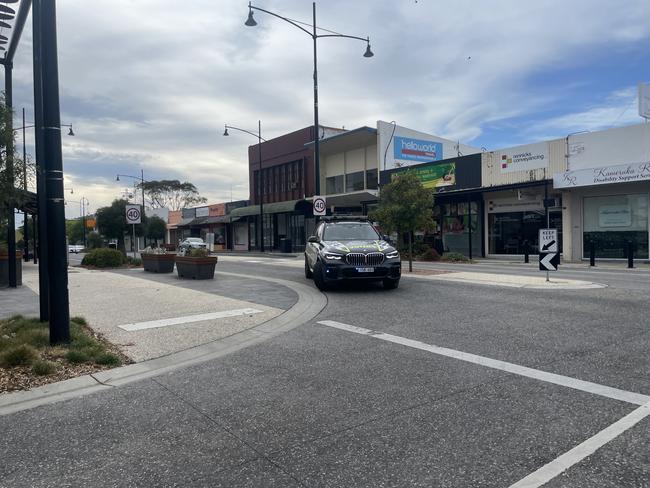 Police at the scene of the incident in Morwell. Picture: Jack Colantuono