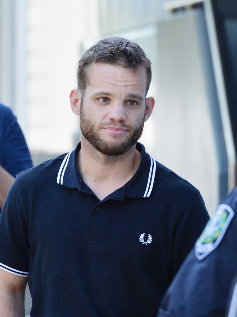 James Holliday leaving the Police City Watch House after appearing in Adelaide Magistrates Court. Picture: Brenton Edwards