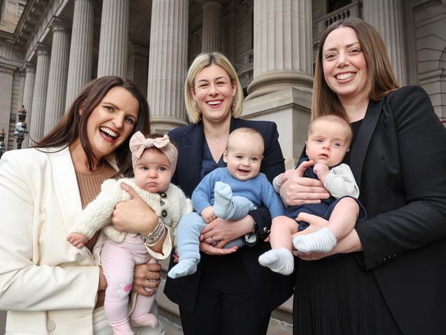 The new mums have hired early childhood educators for sitting days. Picture: David Caird