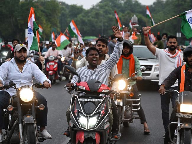 PM Narendra Modi called the space success a “victory cry” for India. Picture: AFP