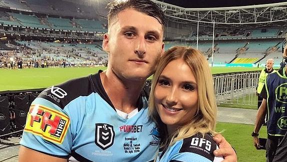 Cronulla Sharks player Bronson Xerri pictured with Amy Curmi. Source: Instagram @https://www.instagram.com/acurmii/?hl=en.