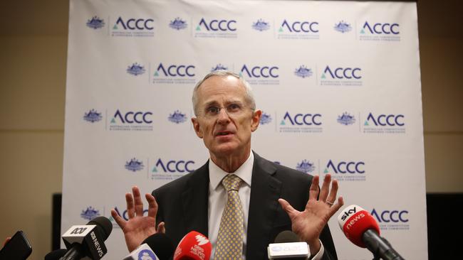 29/10/19: Chair of the ACCC Rod Sims holds a press conference to on court action against Google. John Feder/The Australian.